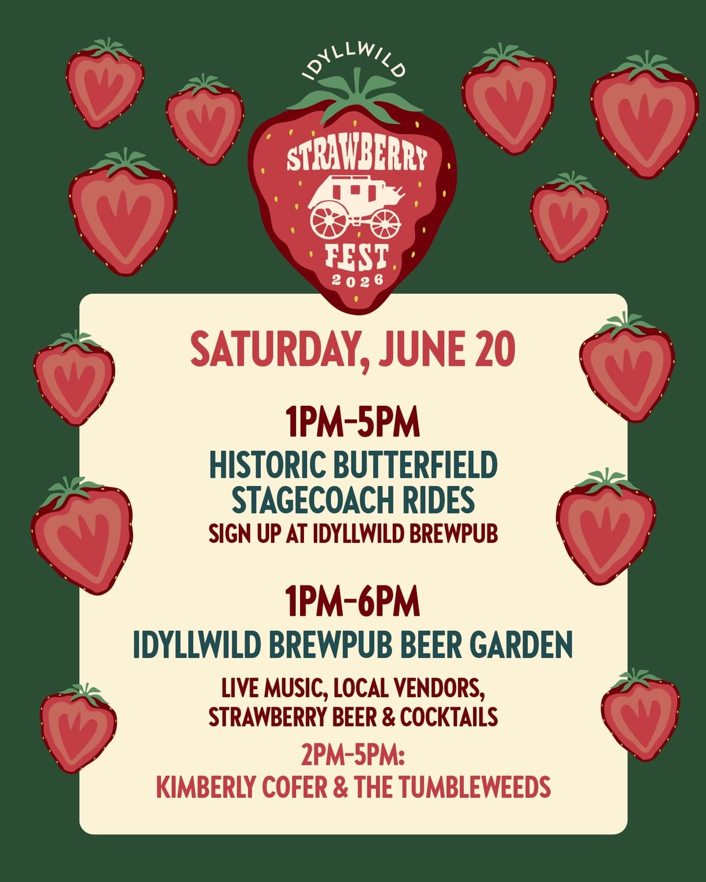 Stage coach rides and petting zoo@ idyllwild brewpub