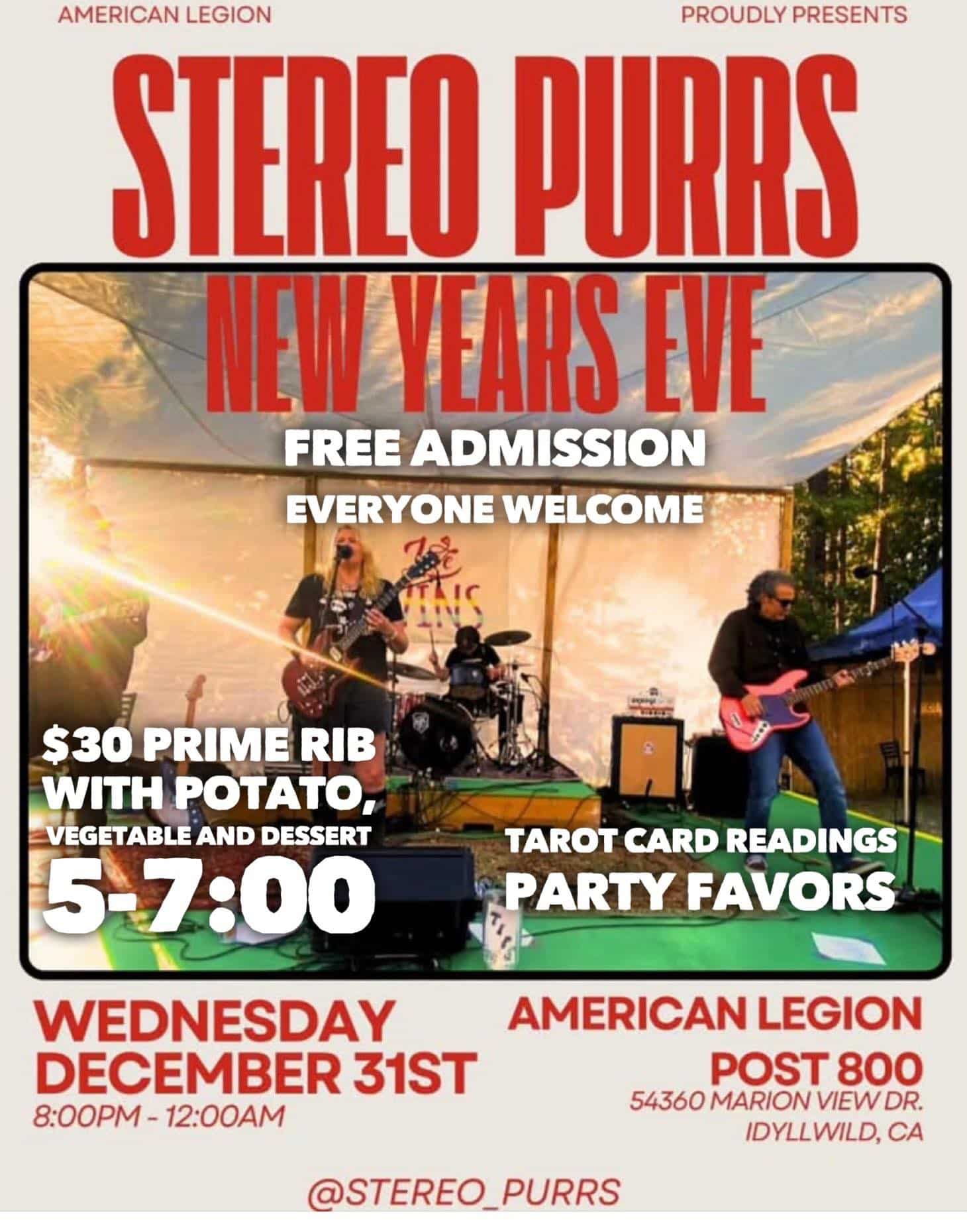 stereo purrs new years eve party@ american legion
