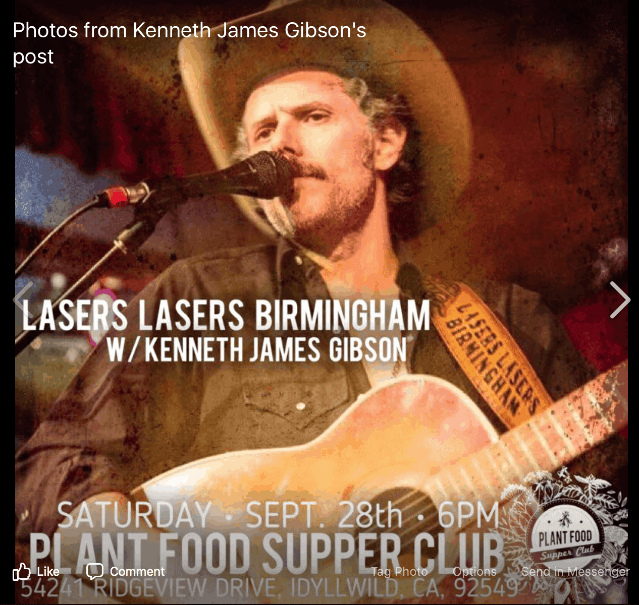 Lasers Lasers Birmingham with Kenneth James Gibson at Plant Food Supper Club