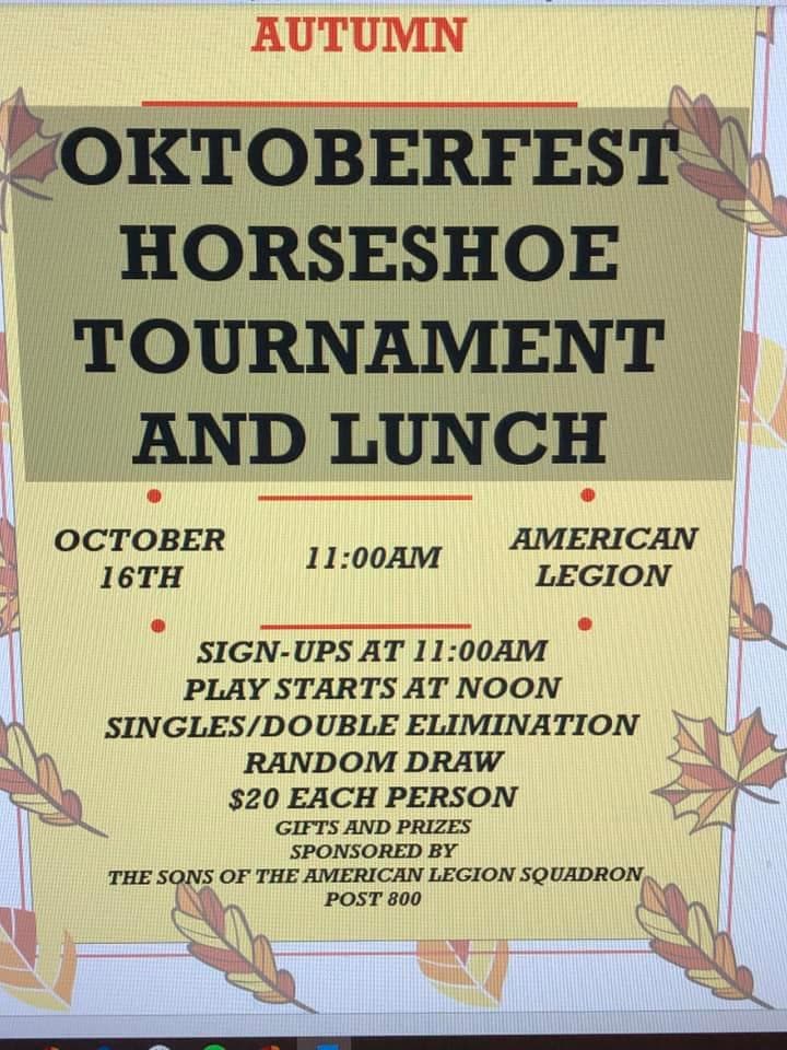 OktoberFest HorseShoe Tournament& Lunch@American Legion