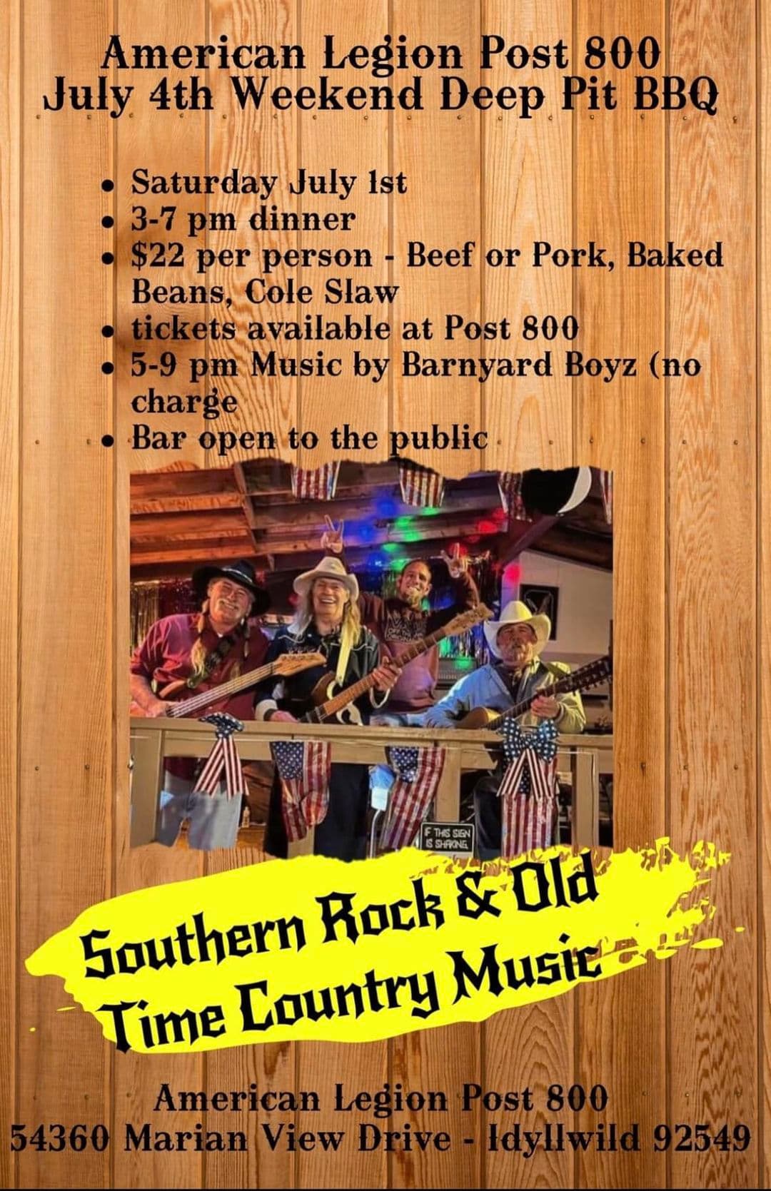 4th of July weekend annual deep pit barbecue@American legion