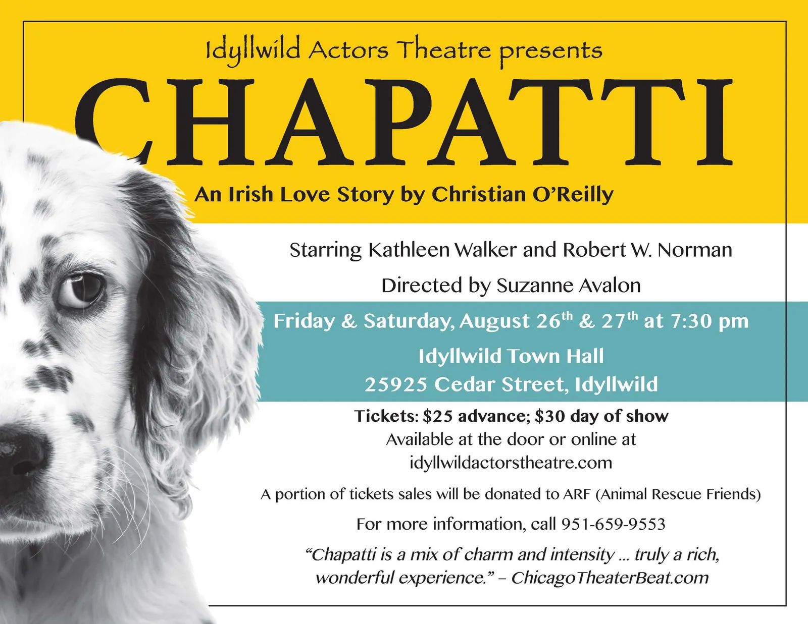 Idyllwild Actors Theatre presents CHAPATTI@TownHall