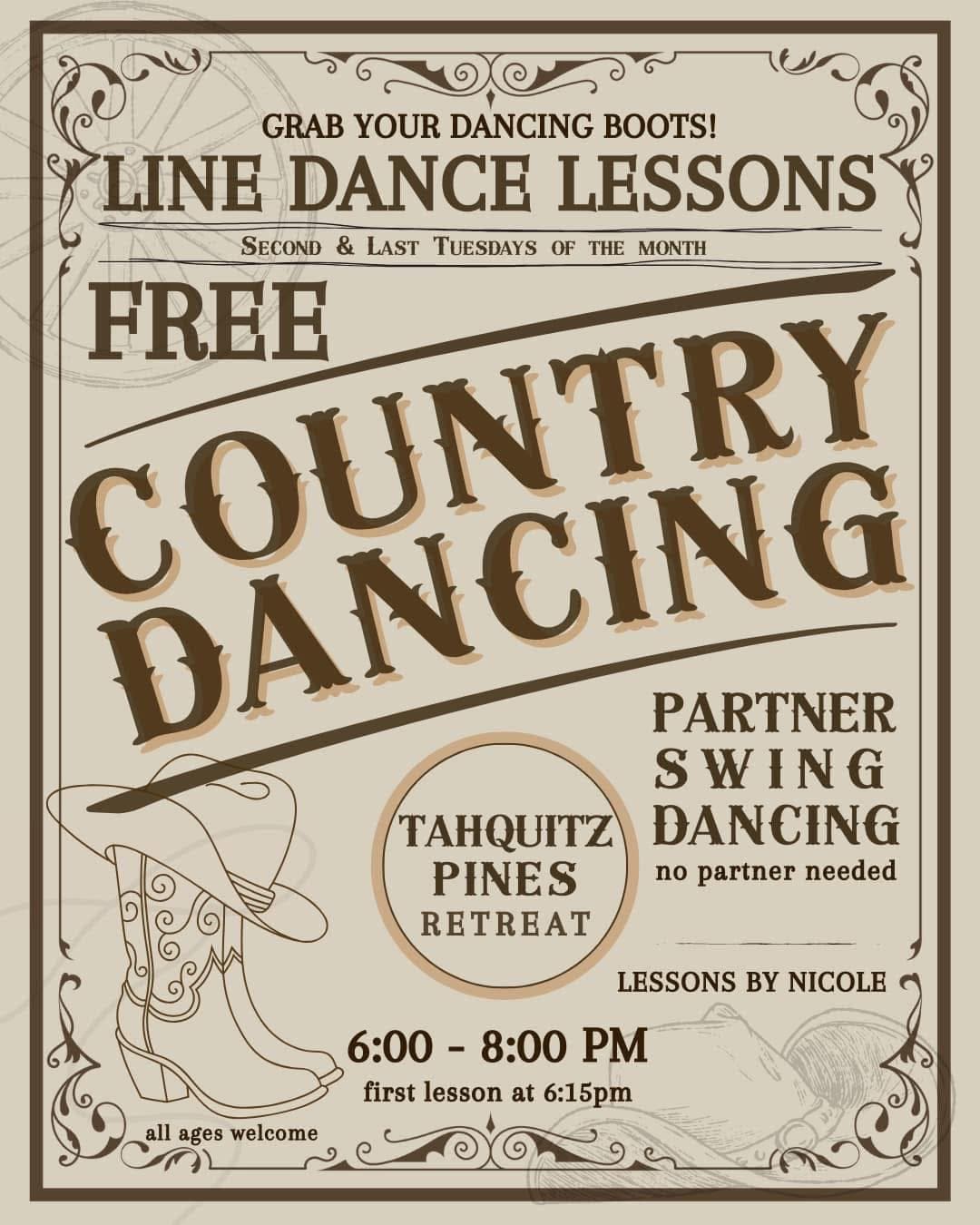 Country Dancing lessons@ taquitz pines retreat