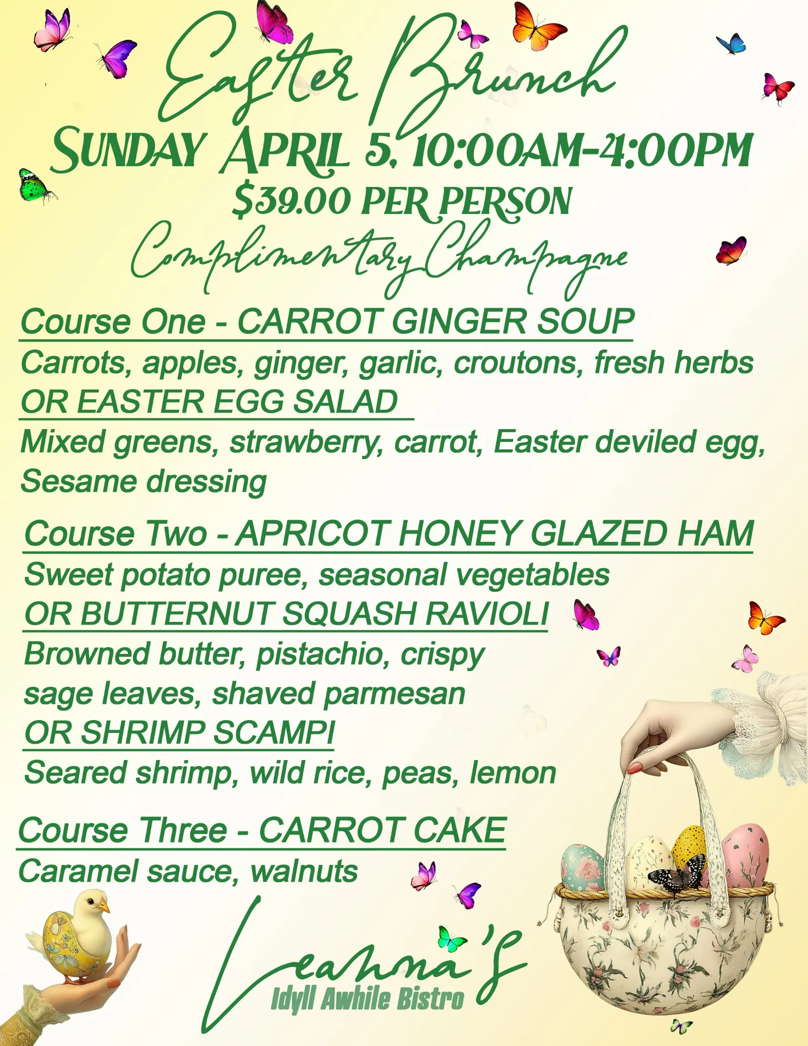 easter brunch@leanna’s idyll awhile