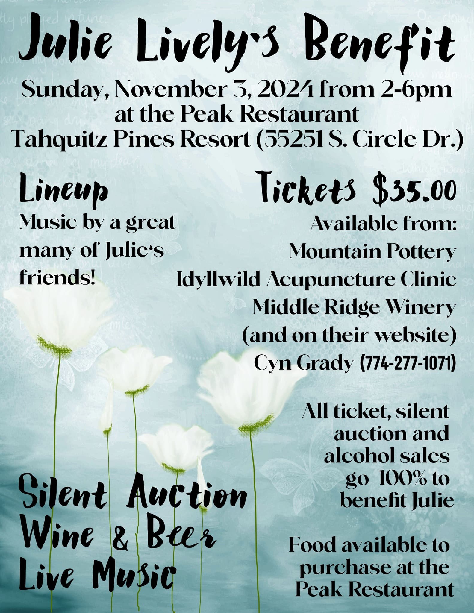 Julie Lively Benefit Concert@ the peak restaurant