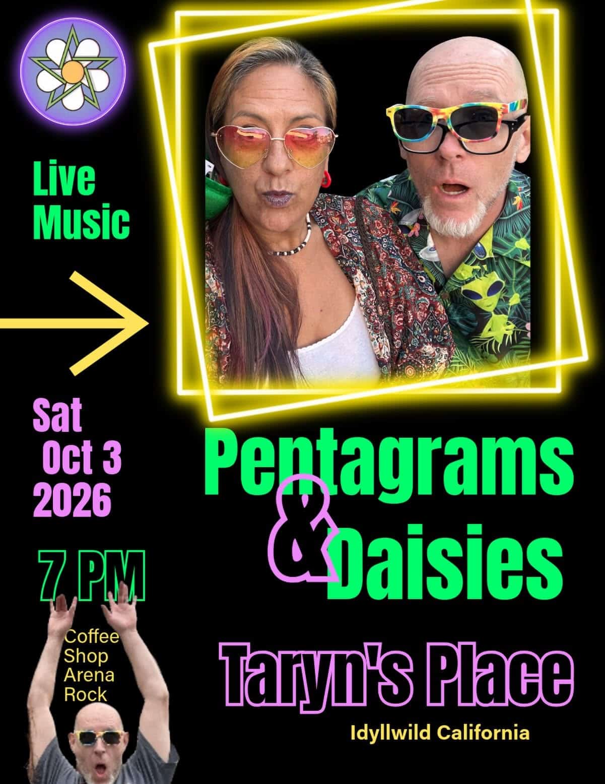pentagrams and daisies@taryn's place