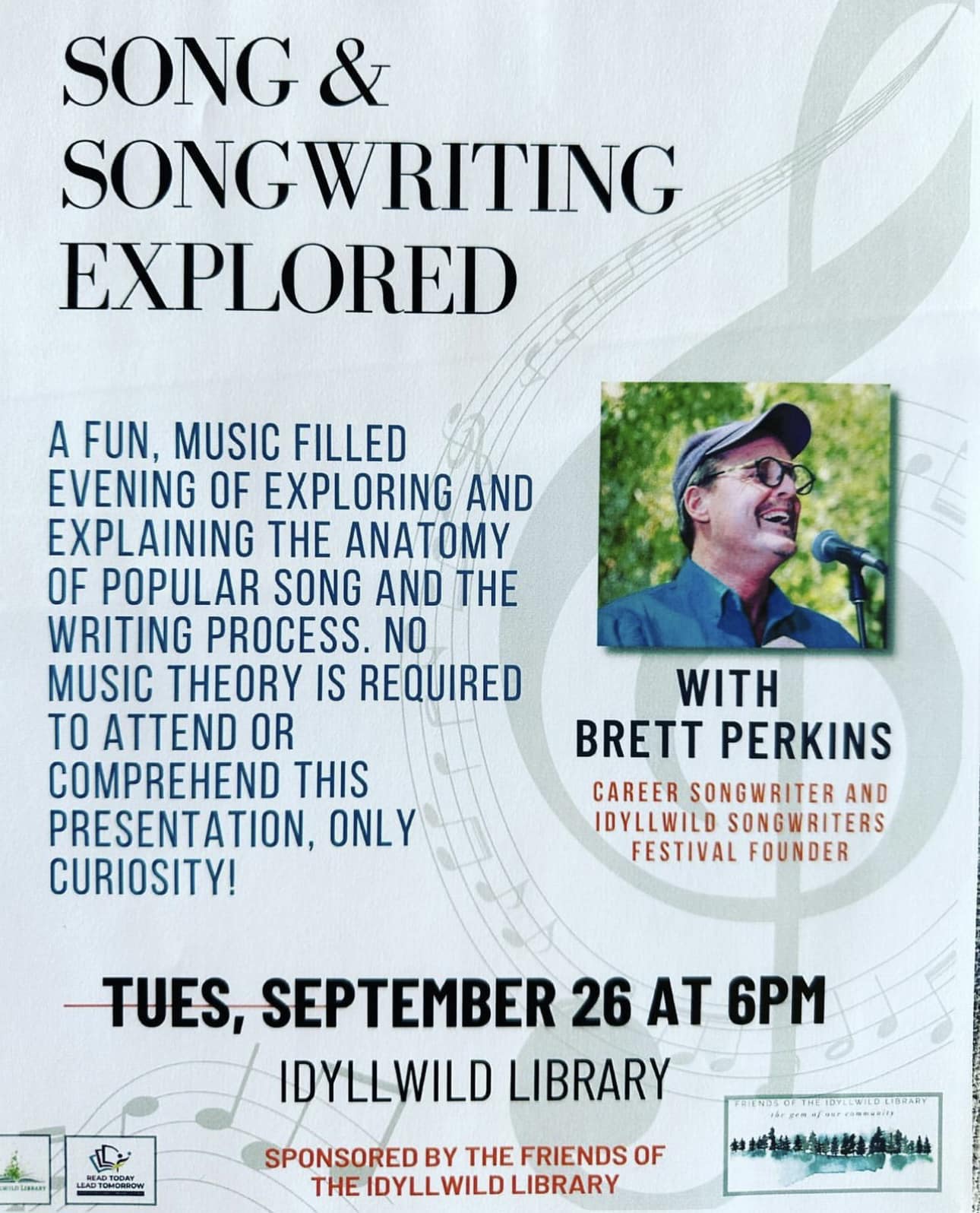Song & songwriting explored@ Idyllwild library