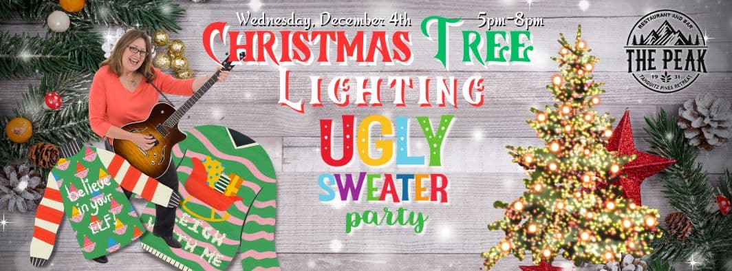 christmas treelighting ugly sweater party@ the peak restaurant
